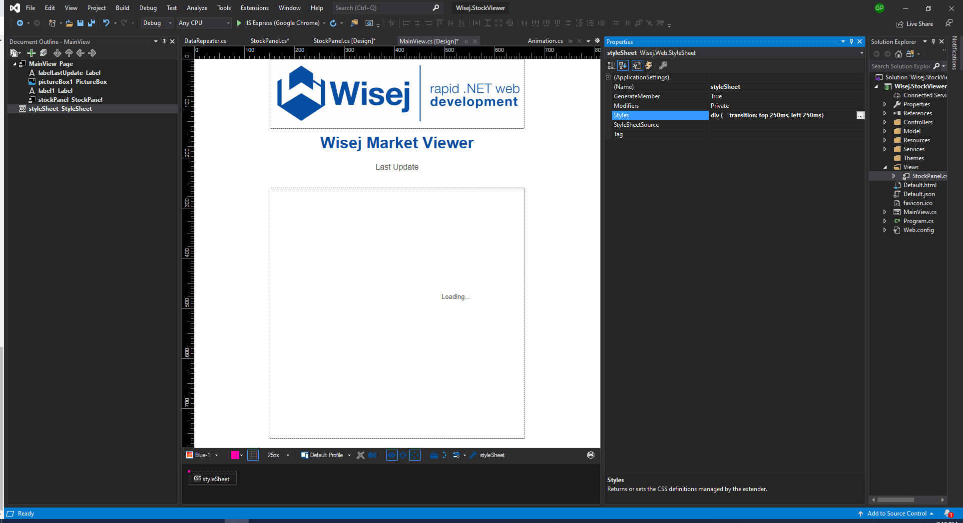 MainView with the Stylesheet extender